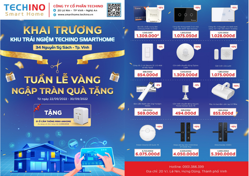 Ưu đãi mừng khai trương Techino SmartHome