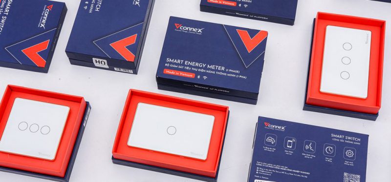 Công tắc thông minh viền nhôm Vconnex