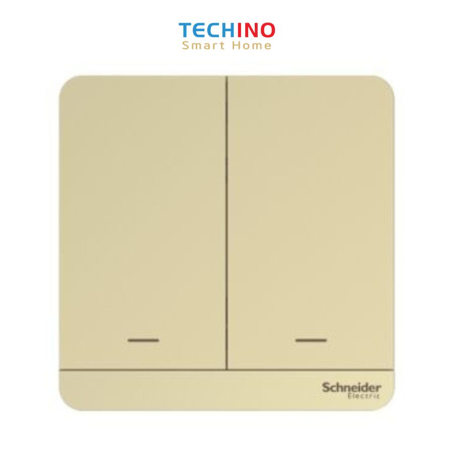 2 Công tắc zigbee màu vàng Schneider