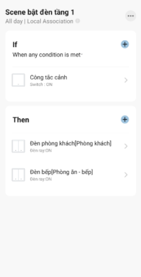 Ngữ cảnh Về nhà trên ứng dụng của giải pháp nhà thông minh Simon
