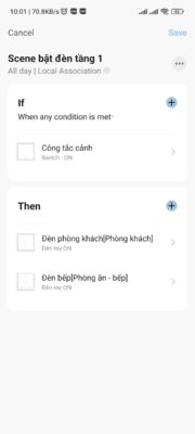 Ngữ cảnh nhà thông minh không hoạt động đúng như cài đặt