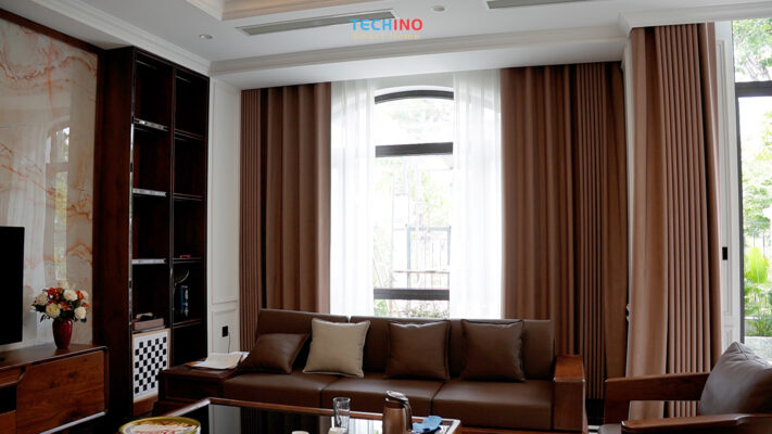 Tất cả rèm trong nhà đều được trang bị động cơ rèm tự động Lumi