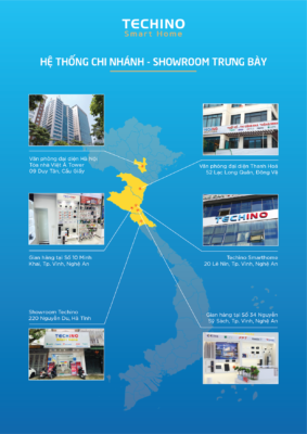 Trụ sở và hệ thống chi nhánh - showroom trưng bày của Techino SmartHome
