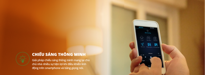Hệ thống chiếu sáng mang lại sự tiện lợi khi điều khiển linh động trên smartphone và bằng giọng nói